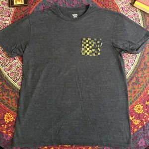 Vans yellow and black checkered pocket tee